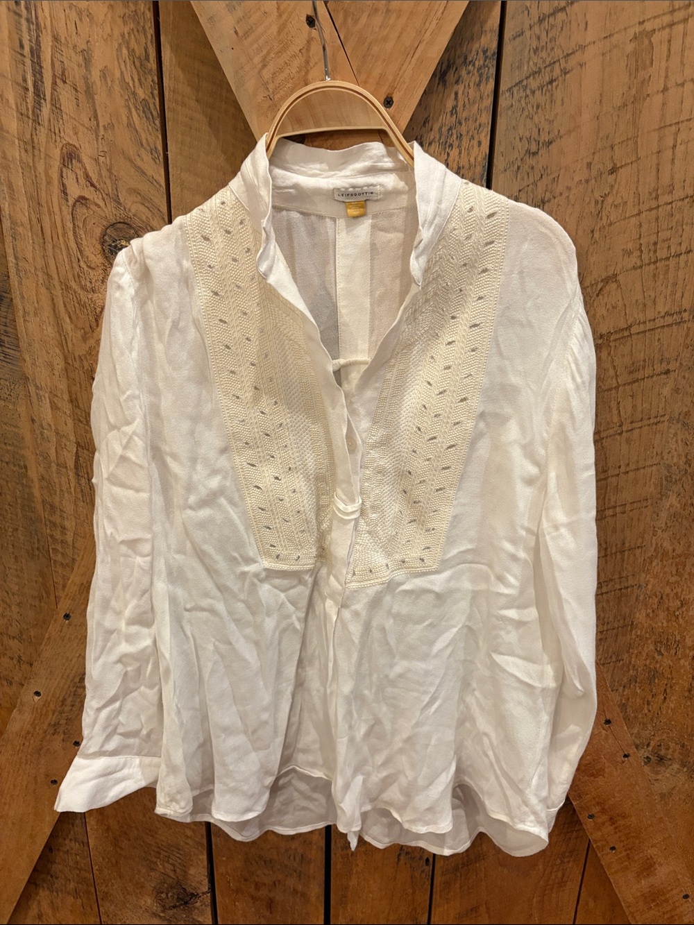 leifsdottir White Cotton Peasant Blouse